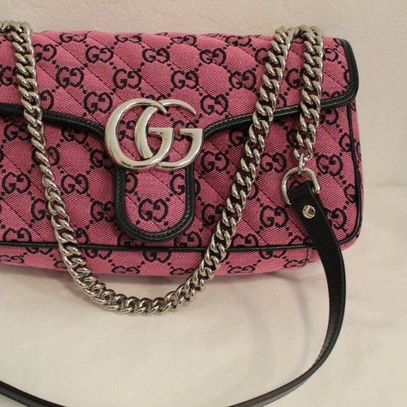 Gucci GG Marmont Shoulder Bag in Pink New with dust bag. - Picture 1 of 9